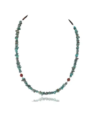 Certified Authentic Navajo .925 Sterling Silver Natural Turquoise and Jasper Native American Necklace 390828633739