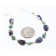 Certified Authentic Navajo .925 Sterling Silver Natural Turquoise and LAPIS Native American Bracelet 371007903011