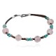 Certified Authentic Navajo .925 Sterling Silver Natural Turquoise and Native American Pink Quartz Bracelet 370976390475