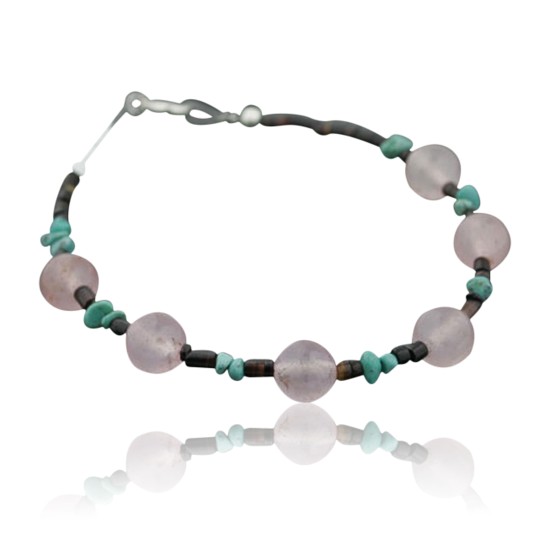 Certified Authentic Navajo .925 Sterling Silver Natural Turquoise and Native American Pink Quartz Bracelet 390735954619 Certified Authentic Navajo .925 Sterling Silver Natural Turquoise and Native American Pink Quartz Bracelet 390735954619