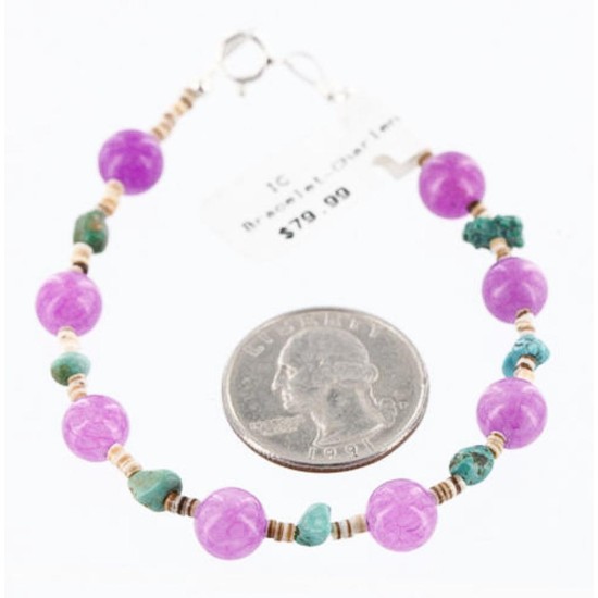 Navajo .925 Sterling Silver Natural Turquoise and Purple Agate Native American Bracelet 390772951959 Navajo .925 Sterling Silver Natural Turquoise and Purple Agate Native American Bracelet 390772951959