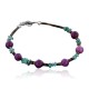 Certified Authentic Navajo .925 Sterling Silver Natural Turquoise and Purple Jade Native American Bracelet 370976448795