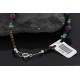 Certified Authentic Navajo .925 Sterling Silver Natural Turquoise and Purple Jade Native American Bracelet 370982628376