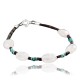 Certified Authentic Navajo .925 Sterling Silver Natural Turquoise and Quartz Native American Bracelet 370977456768