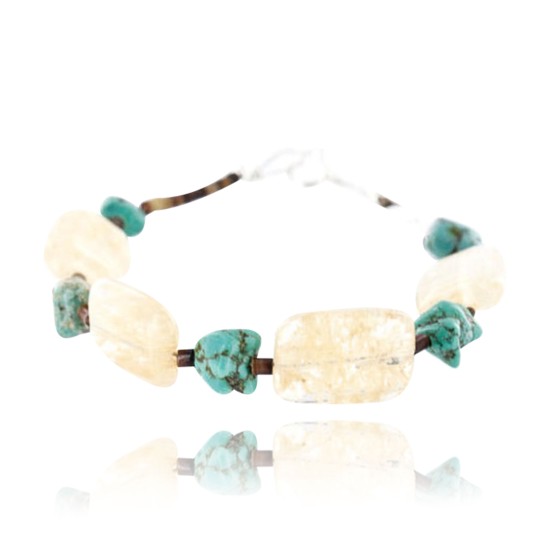 Certified Authentic Navajo .925 Sterling Silver Natural Turquoise and Quartz Native American Bracelet 390763466082 Certified Authentic Navajo .925 Sterling Silver Natural Turquoise and Quartz Native American Bracelet 390763466082