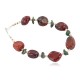 Certified Authentic Navajo .925 Sterling Silver Natural Turquoise and Red Jasper Native American Bracelet 13020-2