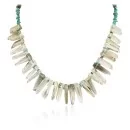 Certified Authentic Navajo .925 Sterling Silver Natural Turquoise and Smoky Quartz Native American Necklace 25250