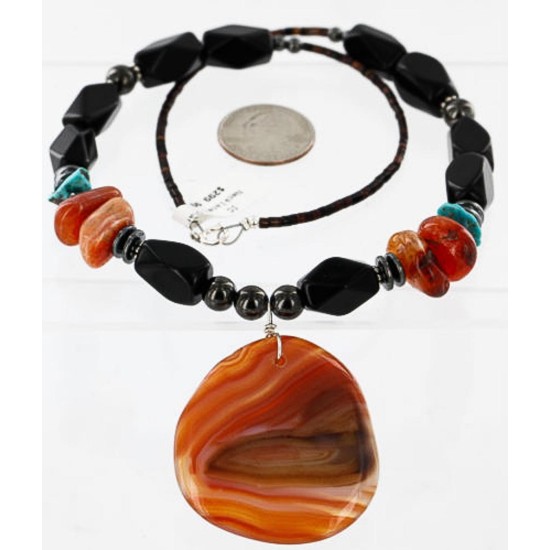 Certified Authentic Navajo .925 Sterling Silver Natural Turquoise and SPINY Native American Necklace 390838288997 Certified Authentic Navajo .925 Sterling Silver Natural Turquoise and SPINY Native American Necklace 390838288997