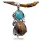 Certified Authentic Navajo .925 Sterling Silver Natural Turquoise and Tigers Eye Native American Necklace 390609530016