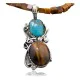 Certified Authentic Navajo .925 Sterling Silver Natural Turquoise and Tigers Eye Native American Necklace 390609530016 Certified Authentic Navajo .925 Sterling Silver Natural Turquoise and Tigers Eye Native American Necklace 390609530016