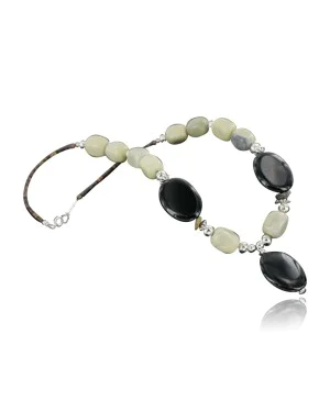 Certified Authentic Navajo .925 Sterling Silver Natural Turquoise Black Onyx Agate Native American Necklace 390688929183