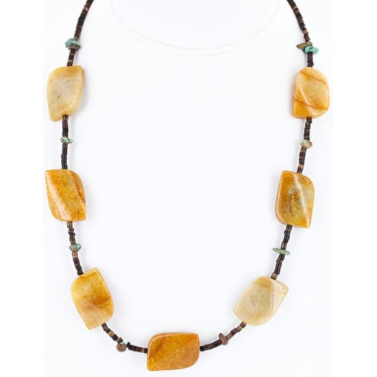 Certified Authentic Navajo .925 Sterling Silver Natural Turquoise Carnelian Native American Necklace 15837-5