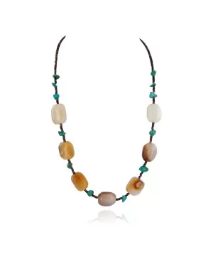 Certified Authentic Navajo .925 Sterling Silver Natural Turquoise Carnelian Native American Necklace 17070-100