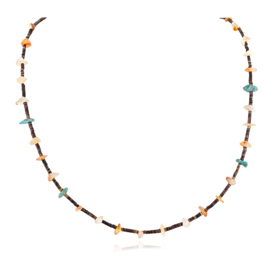 Certified Authentic Navajo .925 Sterling Silver Natural Turquoise Carnelian Native American Necklace Chain 750191