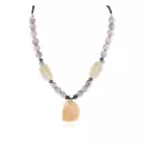 Certified Authentic Navajo .925 Sterling Silver Natural Turquoise Charoite Hematite Smoky Quartz Agate Native American Necklace 790105