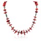 Navajo .925 Sterling Silver Natural Turquoise Coral Heishi Necklace 25235-4
