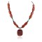 Certified Authentic Navajo .925 Sterling Silver Natural Turquoise Coral Hematite Native American Necklace 25215-102
