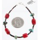 Certified Authentic Navajo .925 Sterling Silver Natural Turquoise CORAL Native American Bracelet 371013682735