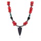 Certified Authentic Navajo .925 Sterling Silver Natural Turquoise Coral Native American Necklace 15890-2