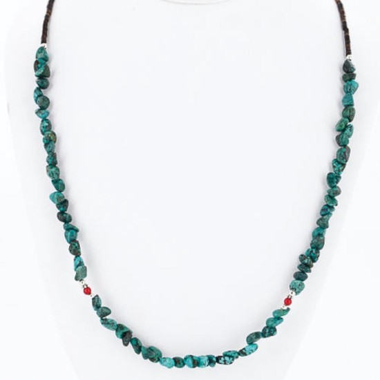Certified Authentic Navajo .925 Sterling Silver Natural Turquoise Coral Native American Necklace 371029661222 Certified Authentic Navajo .925 Sterling Silver Natural Turquoise Coral Native American Necklace 371029661222