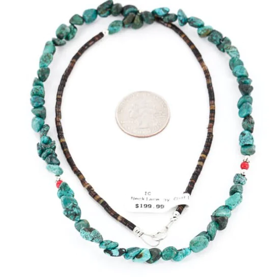 Certified Authentic Navajo .925 Sterling Silver Natural Turquoise Coral Native American Necklace 371029661222 Certified Authentic Navajo .925 Sterling Silver Natural Turquoise Coral Native American Necklace 371029661222