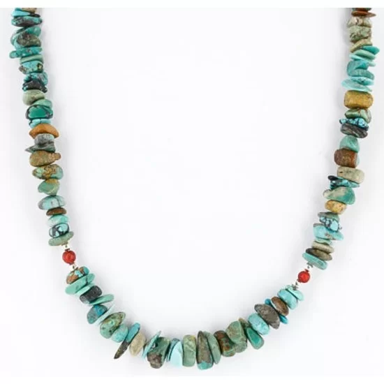 Certified Authentic Navajo .925 Sterling Silver Natural Turquoise Coral Native American Necklace 371051152666 Certified Authentic Navajo .925 Sterling Silver Natural Turquoise Coral Native American Necklace 371051152666