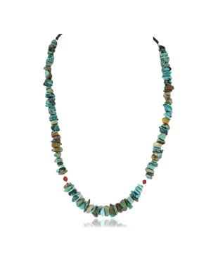 Certified Authentic Navajo .925 Sterling Silver Natural Turquoise Coral Native American Necklace 371051152666