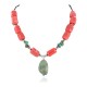 Certified Authentic Navajo .925 Sterling Silver Natural Turquoise Coral Native American Necklace 750100-16 Certified Authentic Navajo .925 Sterling Silver Natural Turquoise Coral Native American Necklace 750100-16