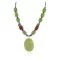 Certified Authentic Navajo .925 Sterling Silver Natural Turquoise Gaspeite Red Jasper Hematite Native American Necklace 16091-4