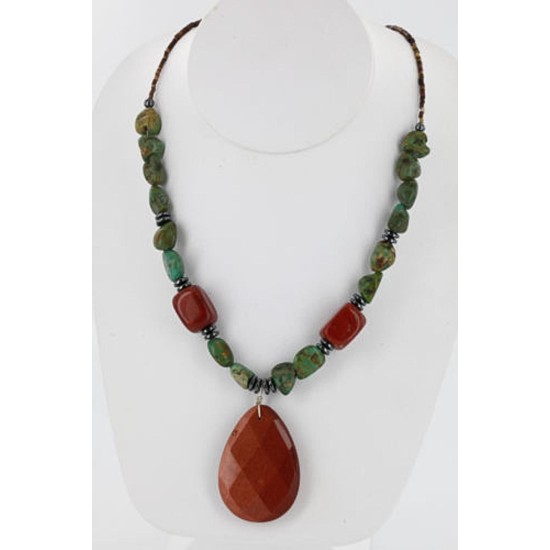 Certified Authentic Navajo .925 Sterling Silver Natural Turquoise Gold Stone Native American Necklace 15810-40 Certified Authentic Navajo .925 Sterling Silver Natural Turquoise Gold Stone Native American Necklace 15810-40