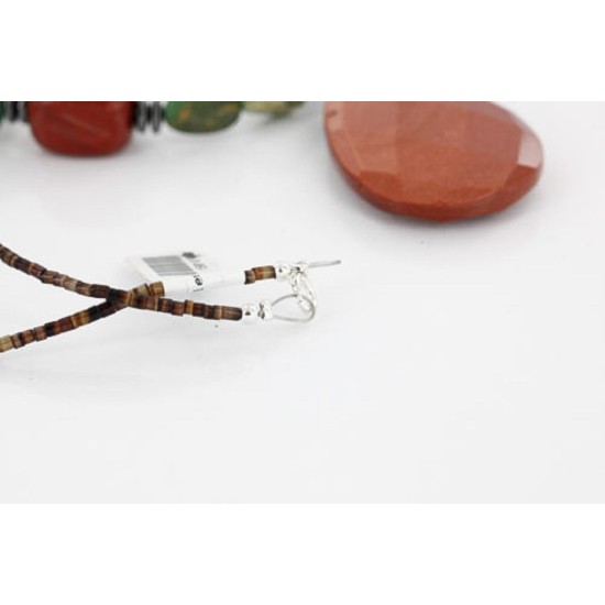 Certified Authentic Navajo .925 Sterling Silver Natural Turquoise Gold Stone Native American Necklace 15810-40 Certified Authentic Navajo .925 Sterling Silver Natural Turquoise Gold Stone Native American Necklace 15810-40