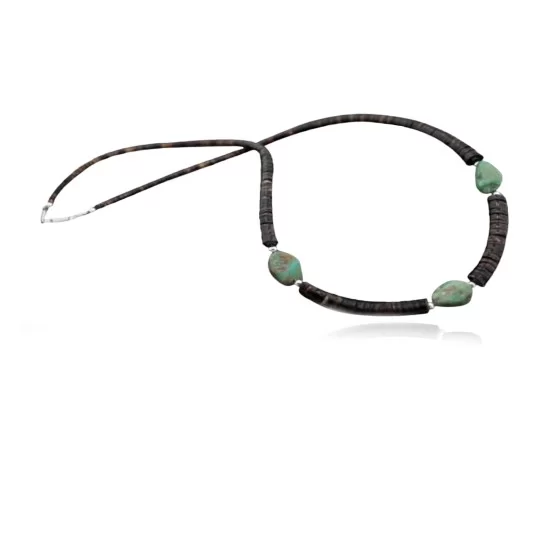 Certified Authentic Navajo .925 Sterling Silver Natural Turquoise Graduated Heishi Native American Necklace 390613921451 Certified Authentic Navajo .925 Sterling Silver Natural Turquoise Graduated Heishi Native American Necklace 390613921451