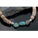 Certified Authentic Navajo .925 Sterling Silver Natural Turquoise Graduated Heishi Native American Necklace 7501008-14