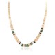 Certified Authentic Navajo .925 Sterling Silver Natural Turquoise Graduated Melon Shell and Heishi Native American Necklace 15845-8 Certified Authentic Navajo .925 Sterling Silver Natural Turquoise Graduated Melon Shell and Heishi Native American Necklace 15845-8