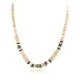Certified Authentic Navajo .925 Sterling Silver Natural Turquoise Graduated Melon Shell and Heishi Native American Necklace 15845-8 Certified Authentic Navajo .925 Sterling Silver Natural Turquoise Graduated Melon Shell and Heishi Native American Necklace 15845-8