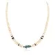 Certified Authentic Navajo .925 Sterling Silver Natural Turquoise Graduated Melon Shell Hematite Native American Necklace 14905-3