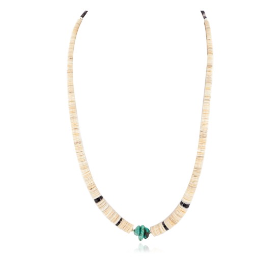 Certified Authentic Navajo .925 Sterling Silver Natural Turquoise Graduated Melon Shell Native American Necklace 14905-4 Certified Authentic Navajo .925 Sterling Silver Natural Turquoise Graduated Melon Shell Native American Necklace 14905-4