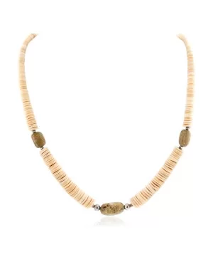 Certified Authentic Navajo .925 Sterling Silver Natural Turquoise Graduated Melon Shell Native American Necklace 15213-7 Certified Authentic Navajo .925 Sterling Silver Natural Turquoise Graduated Melon Shell Native American Necklace 15213-7
