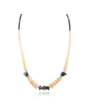 Certified Authentic Navajo .925 Sterling Silver Natural Turquoise Graduated Melon Shell Native American Necklace 15432-113 Certified Authentic Navajo .925 Sterling Silver Natural Turquoise Graduated Melon Shell Native American Necklace 15432-113
