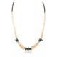 Certified Authentic Navajo .925 Sterling Silver Natural Turquoise Graduated Melon Shell Native American Necklace 15432-113