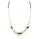 Certified Authentic Navajo .925 Sterling Silver Natural Turquoise Graduated Melon Shell Native American Necklace 15432-113