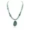 Certified Authentic Navajo .925 Sterling Silver Natural Turquoise Green Agate Jade Hematite Native American Necklace  16090-7