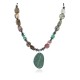 Certified Authentic Navajo .925 Sterling Silver Natural Turquoise Green Jasper Hematite Native American Necklace 16090-2