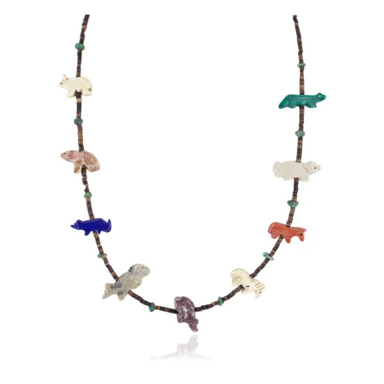 Certified Authentic Navajo .925 Sterling Silver Natural Turquoise Heishi Multicolor Stones Native American Necklace 16084-1 Certified Authentic Navajo .925 Sterling Silver Natural Turquoise Heishi Multicolor Stones Native American Necklace 16084-1