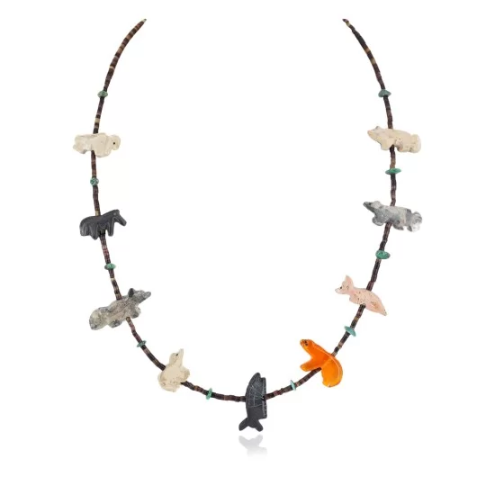 Certified Authentic Navajo .925 Sterling Silver Natural Turquoise Heishi Multicolor Stones Native American Necklace 16084-4 Certified Authentic Navajo .925 Sterling Silver Natural Turquoise Heishi Multicolor Stones Native American Necklace 16084-4