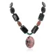 Navajo .925 Sterling Silver Natural Turquoise Hematite Jasper Charoite Necklace 15800-28 Navajo .925 Sterling Silver Natural Turquoise Hematite Jasper Charoite Necklace 15800-28