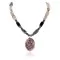 Certified Authentic Navajo .925 Sterling Silver Natural Turquoise Hematite Charoite Agate and Black Onyx Native American Necklace 15868-20