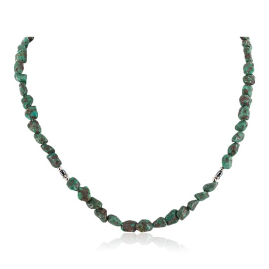 Certified Authentic Navajo .925 Sterling Silver Natural Turquoise Hematite Native American Necklace 15771-9 Certified Authentic Navajo .925 Sterling Silver Natural Turquoise Hematite Native American Necklace 15771-9