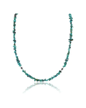 Certified Authentic Navajo .925 Sterling Silver Natural Turquoise Hematite Native American Necklace 371313869359