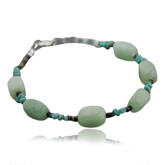 Certified Authentic Navajo .925 Sterling Silver Natural Turquoise Jade Native American Bracelet 390735954621
